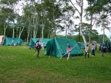 戸隠のキャンプ場にたくさんのテントが建ちます。
